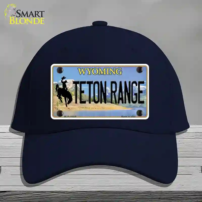 HAT20-MLP-10529 Teton Range Wyoming Novelty License Plate Hat, Cotton - Navy