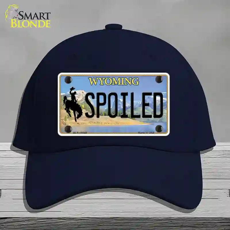 HAT20-MLP-10546 Spoiled Wyoming Novelty License Plate Hat, Cotton - Navy