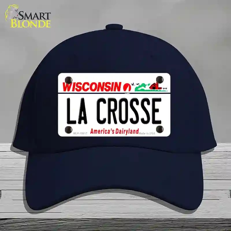 HAT20-MLP-10617 La Crosse Wisconsin Novelty License Plate Hat, Cotton - Navy