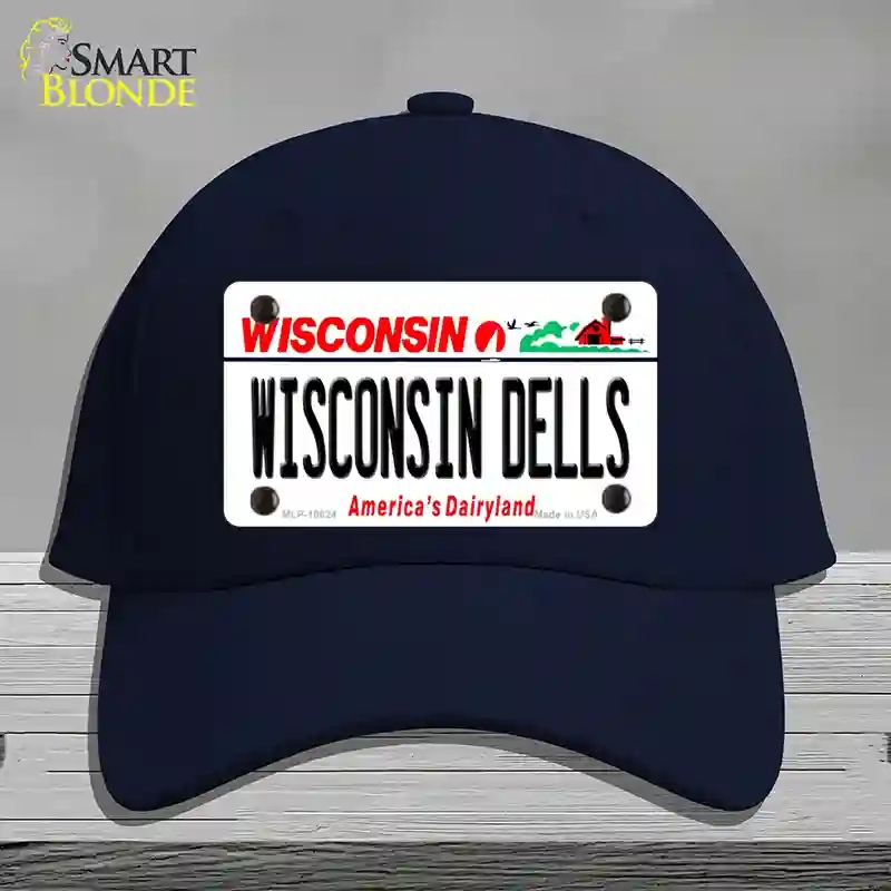 HAT20-MLP-10624 Wisconsin Dells Novelty License Plate Hat, Cotton - Navy