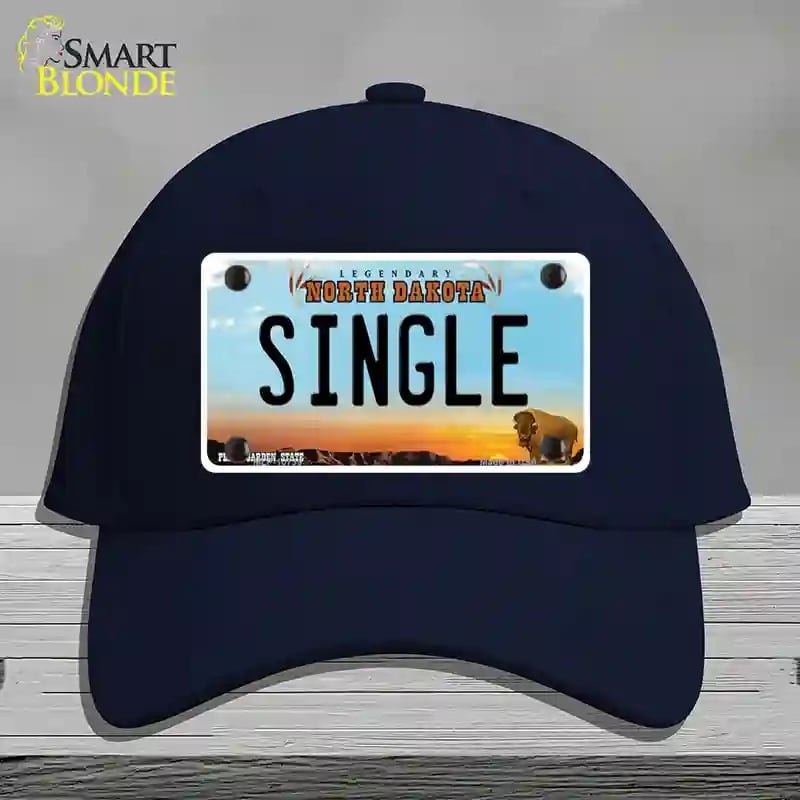 HAT20-MLP-10739 Single North Dakota Novelty License Plate Hat, Cotton - Navy