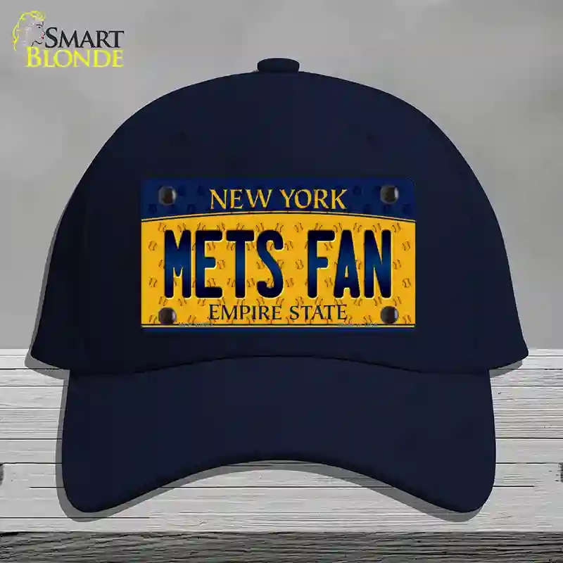HAT20-MLP-10802 Mets Fan   York Novelty License Plate Hat, Cotton - Navy