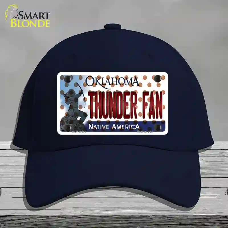 HAT20-MLP-10868 Thunder Fan Oklahoma Novelty License Plate Hat, Cotton - Navy