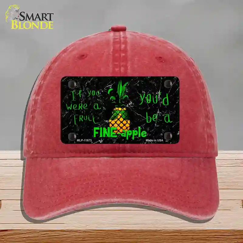 HAT13-MLP-11873 Fineapple Novelty License Plate Hat, Unconstructed Cotton - Red