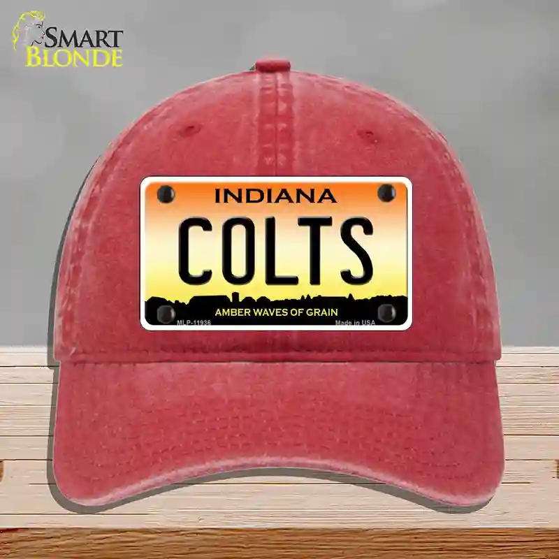 HAT13-MLP-11936 Indiana Colts Novelty License Plate Hat, Unconstructed Cotton - Red
