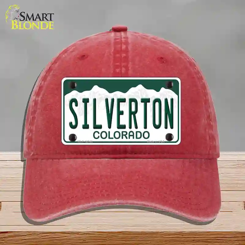 HAT13-MLP-12143 Silverton Colorado Novelty License Plate Hat, Unconstructed Cotton - Red