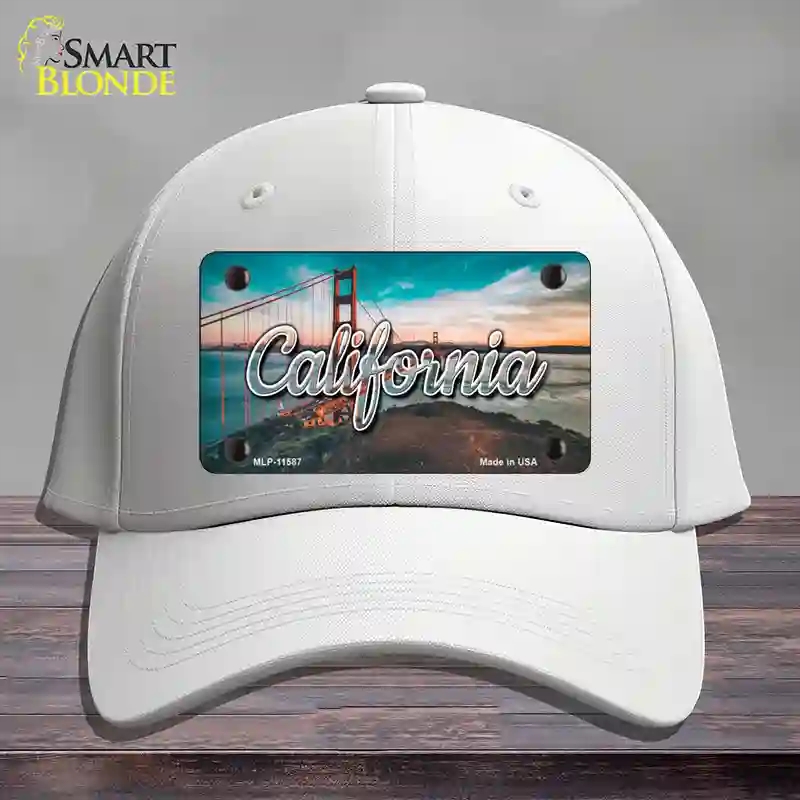 HAT21-MLP-11587 California Golden Gate Bridge State Novelty License Plate Hat, Cotton - White
