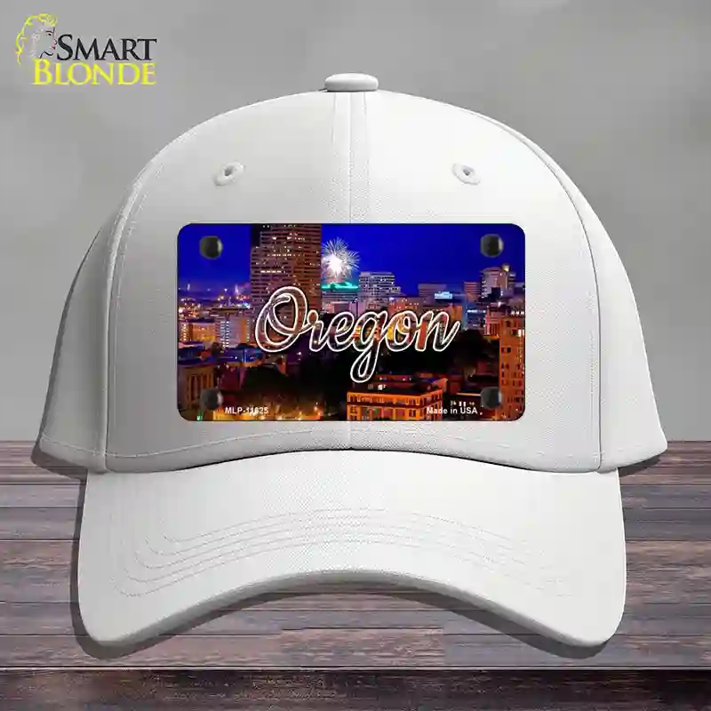 HAT21-MLP-11625 Oregon Firework City Lights State Novelty License Plate Hat, Cotton - White