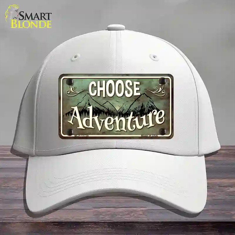 HAT21-MLP-11738 Choose Adventure Novelty License Plate Hat, Cotton - White
