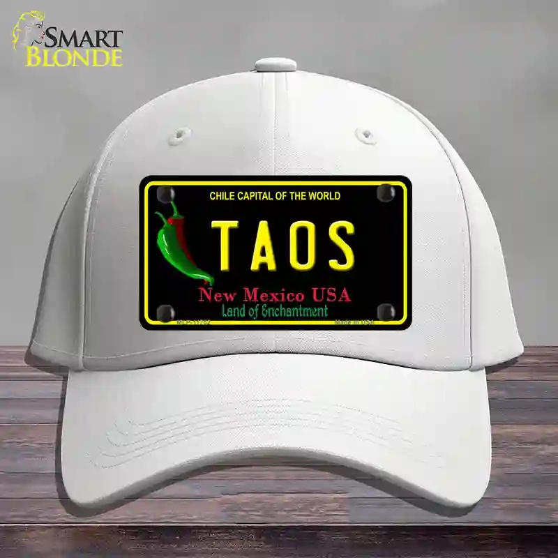 HAT21-MLP-11752 Taos   Mexico Black State Novelty License Plate Hat, Cotton - White
