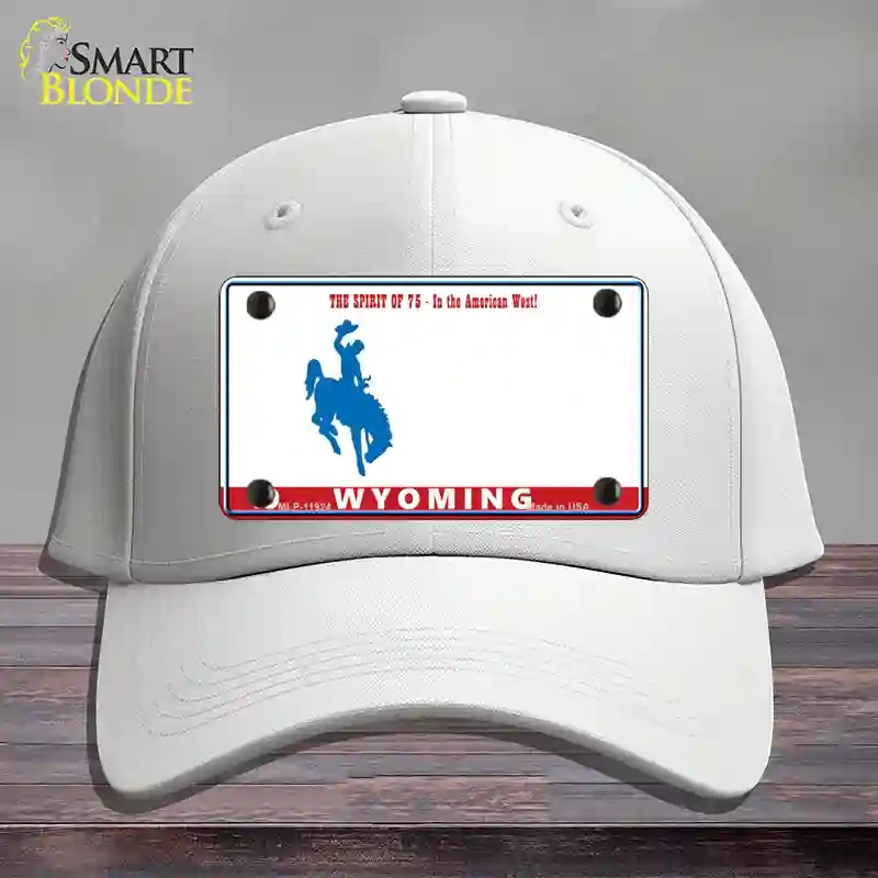 HAT21-MLP-11924 Wyoming Novelty License Plate Hat, Cotton - White