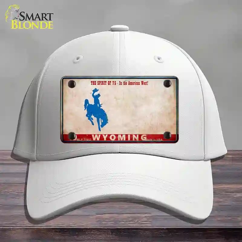 HAT21-MLP-11932 Wyoming Rusty Novelty License Plate Hat, Cotton - White