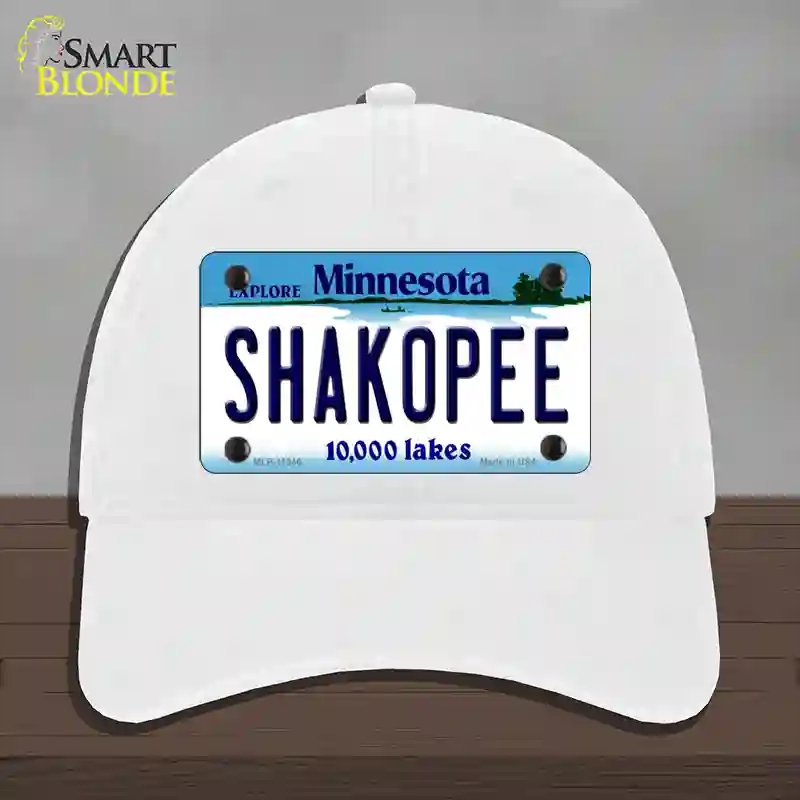 HAT14-MLP-11046 Shakopee Minnesota State Novelty License Plate Hat, Unconstructed Cotton - White