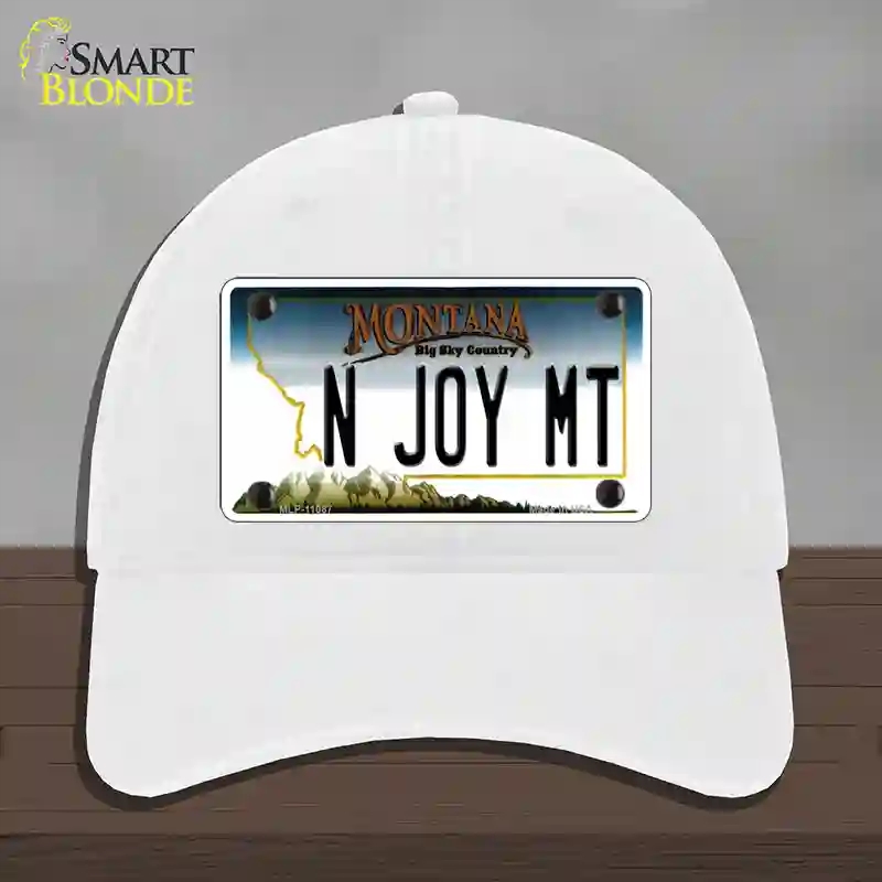 HAT14-MLP-11087 N Joy MT Montana State Novelty License Plate Hat, Unconstructed Cotton - White