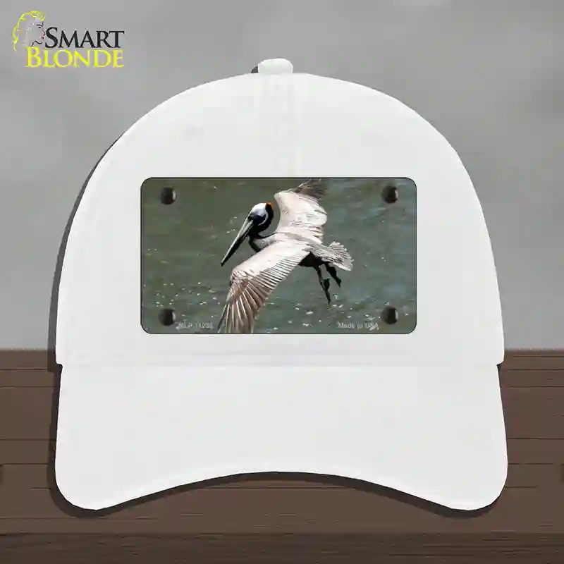 HAT14-MLP-11239 Pelican in Flight Novelty License Plate Hat, Unconstructed Cotton - White