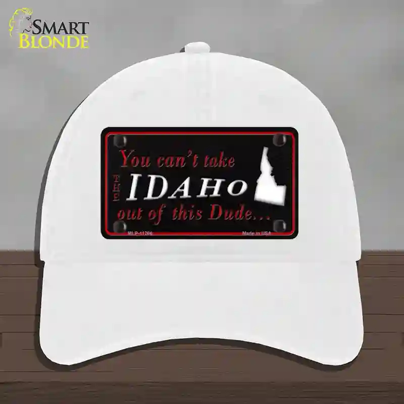 HAT14-MLP-11266 Idaho Dude Novelty License Plate Hat, Unconstructed Cotton - White