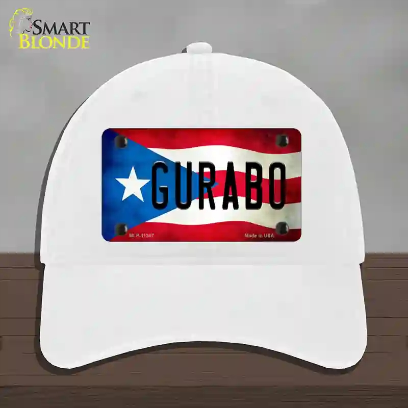 HAT14-MLP-11347 Gurabo Puerto Rico Flag Novelty License Plate Hat, Unconstructed Cotton - White