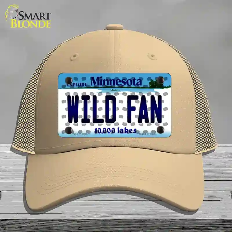 HAT15-MLP-10835 Wild Fan Minnesota Novelty License Plate Hat, Mesh - Khaki