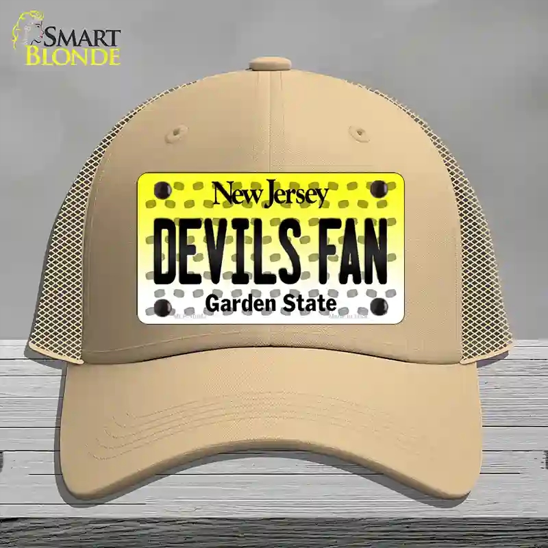 HAT15-MLP-10847 Devils Fan   Jersey Novelty License Plate Hat, Mesh - Khaki