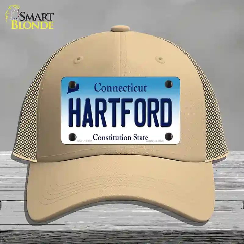 HAT15-MLP-10891 Hartford Connecticut Novelty License Plate Hat, Mesh - Khaki