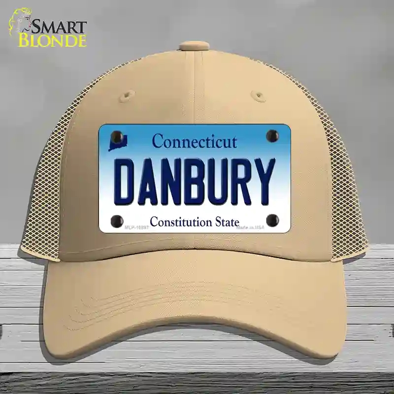 HAT15-MLP-10897 Danbury Connecticut Novelty License Plate Hat, Mesh - Khaki