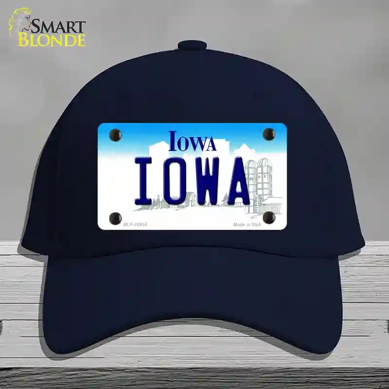 HAT20-MLP-10934 Iowa State Novelty License Plate Hat, Cotton - Navy