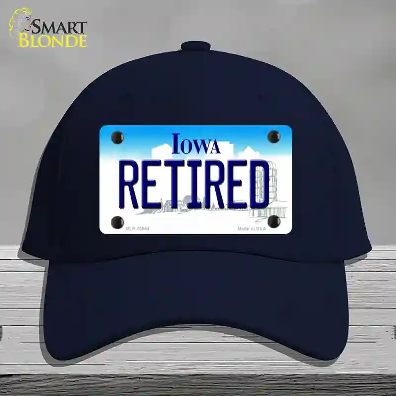 HAT20-MLP-10954 Retired Iowa Novelty License Plate Hat, Cotton - Navy