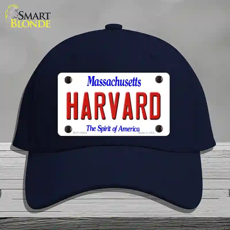HAT20-MLP-10993 Harvard Massachusetts Novelty License Plate Hat, Cotton - Navy