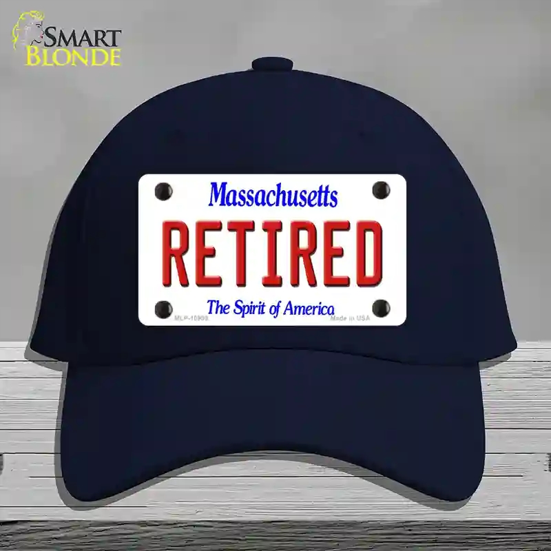 HAT20-MLP-10999 Retired Massachusetts Novelty License Plate Hat, Cotton - Navy