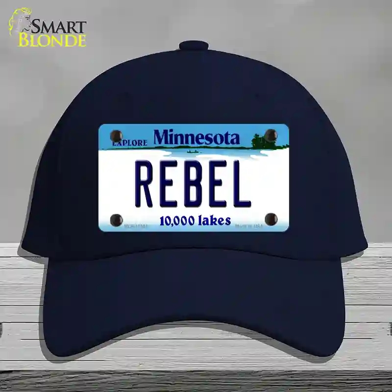 HAT20-MLP-11081 Rebel Minnesota State Novelty License Plate Hat, Cotton - Navy
