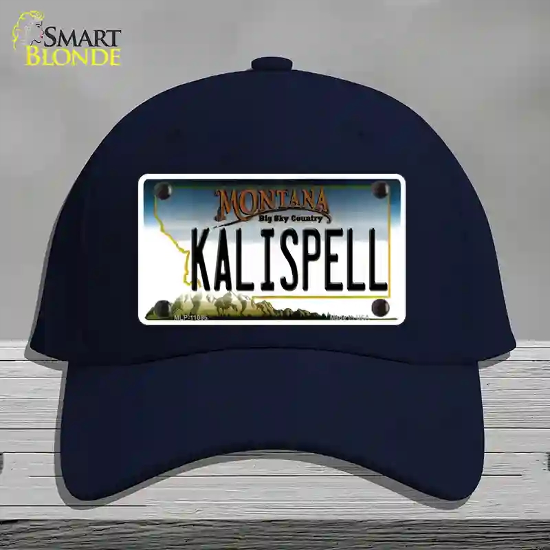 HAT20-MLP-11095 Kalispell Montana State Novelty License Plate Hat, Cotton - Navy