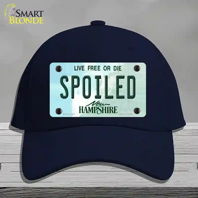 HAT20-MLP-11157 Spoiled   Hampshire State Novelty License Plate Hat, Cotton - Navy