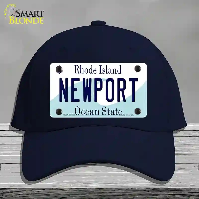 HAT20-MLP-11183   Port Rhode Island State Novelty License Plate Hat, Cotton - Navy
