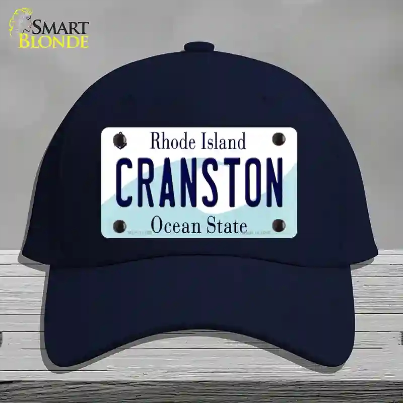 HAT20-MLP-11185 Cranston Rhode Island State Novelty License Plate Hat, Cotton - Navy