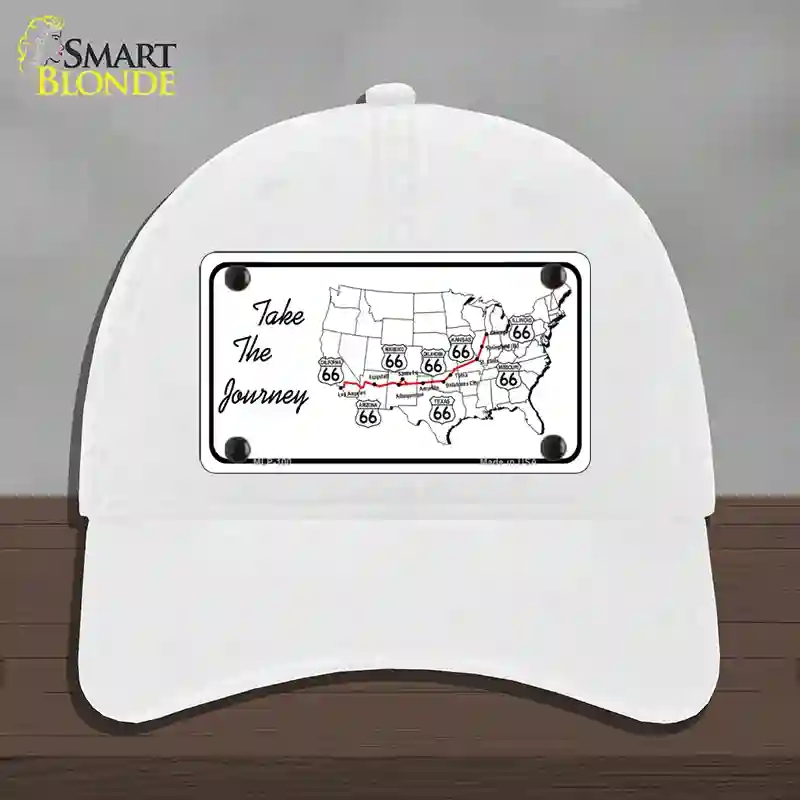 HAT14-MLP-100 Take the Journey Novelty License Plate Hat, Unconstructed Cotton - White