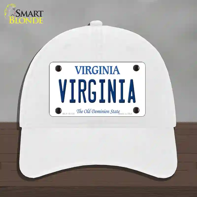 HAT14-MLP-10104 Virginia Old Dominion Novelty License Plate Hat, Unconstructed Cotton - White