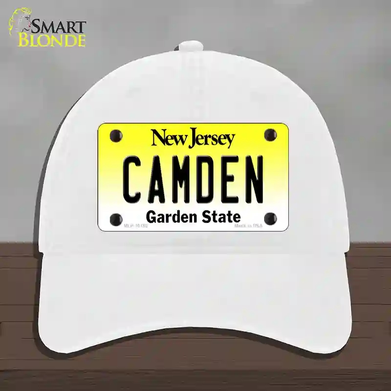 HAT14-MLP-10152 Camden   Jersey Novelty License Plate Hat, Unconstructed Cotton - White