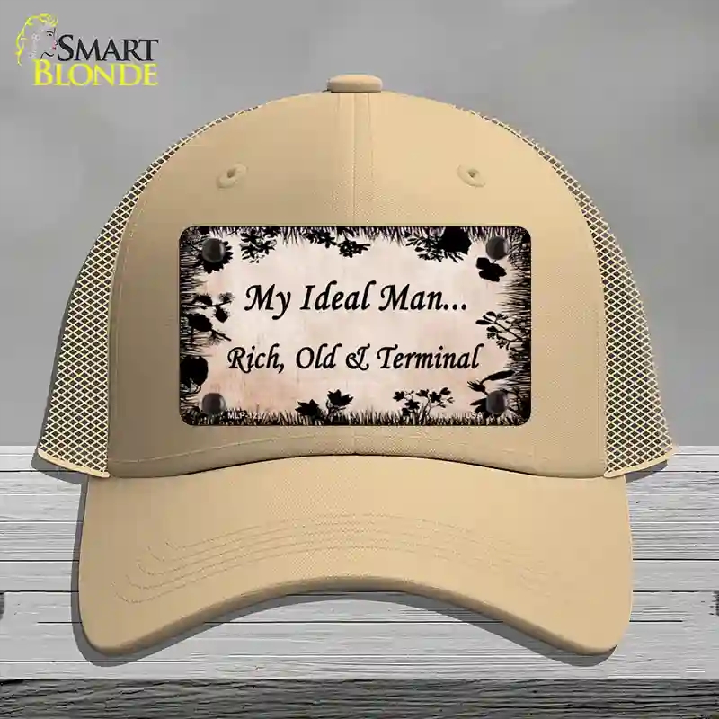 HAT15-MLP-1227 Rich Old & Terminal Novelty License Plate Hat, Mesh - Khaki