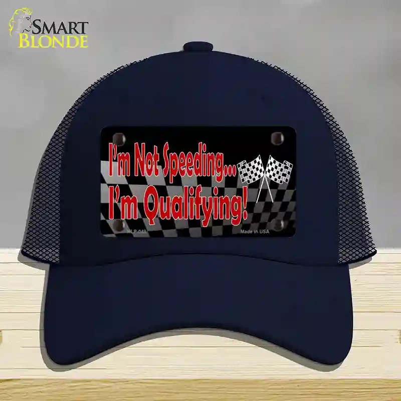 HAT16-MLP-048 Im Qualifying Novelty License Plate Hat, Mesh - Navy