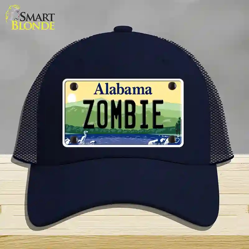 HAT16-MLP-10020 Zombie Alabama Novelty License Plate Hat, Mesh - Navy