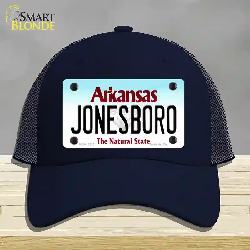 HAT16-MLP-10030 Jonesboro Arkansas Novelty License Plate Hat, Mesh - Navy
