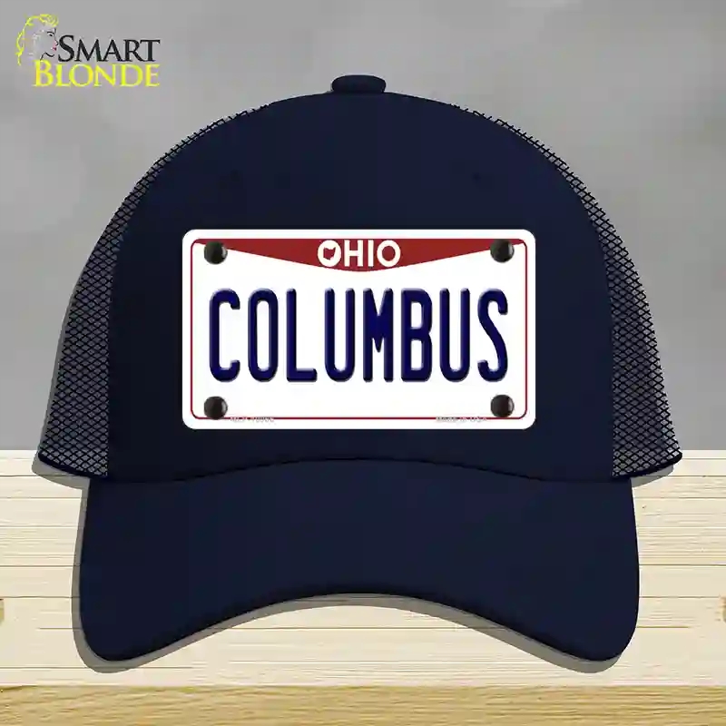 HAT16-MLP-10066 Columbus Ohio Novelty License Plate Hat, Mesh - Navy