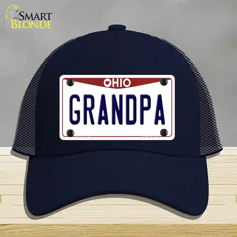 HAT16-MLP-10079 Grandpa Ohio Novelty License Plate Hat, Mesh - Navy