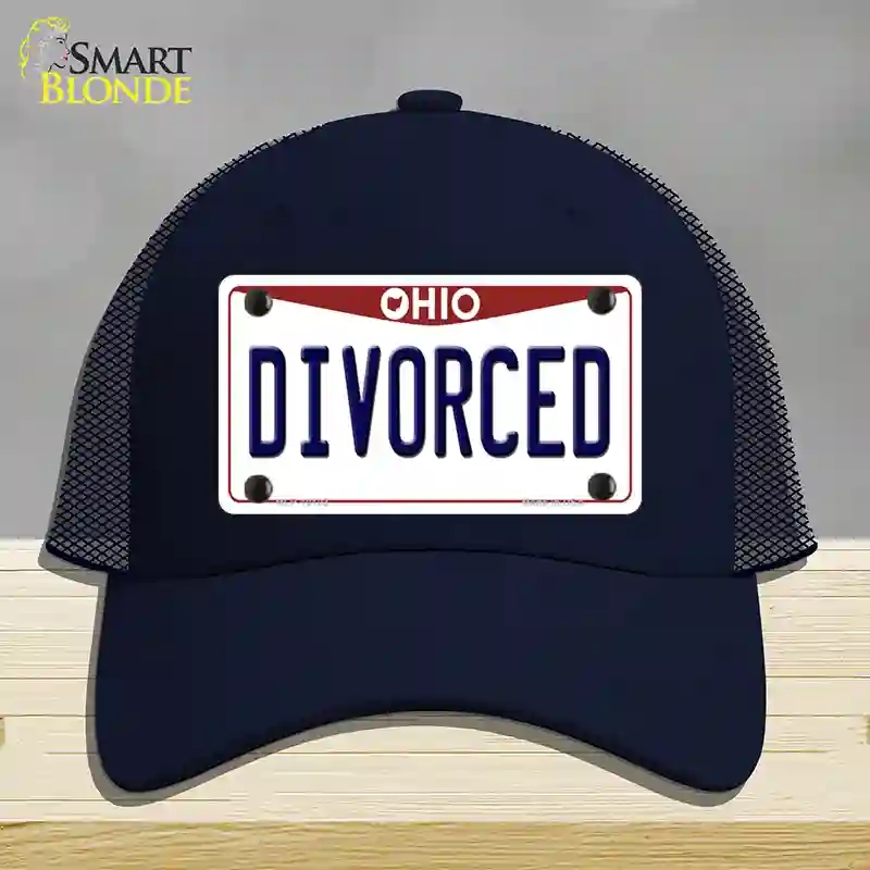 HAT16-MLP-10103 Divorced Ohio Novelty License Plate Hat, Mesh - Navy