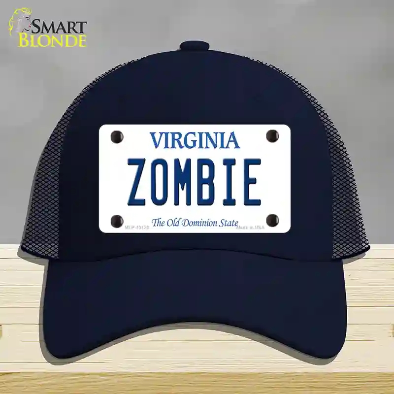 HAT16-MLP-10126 Zombie Virginia Novelty License Plate Hat, Mesh - Navy
