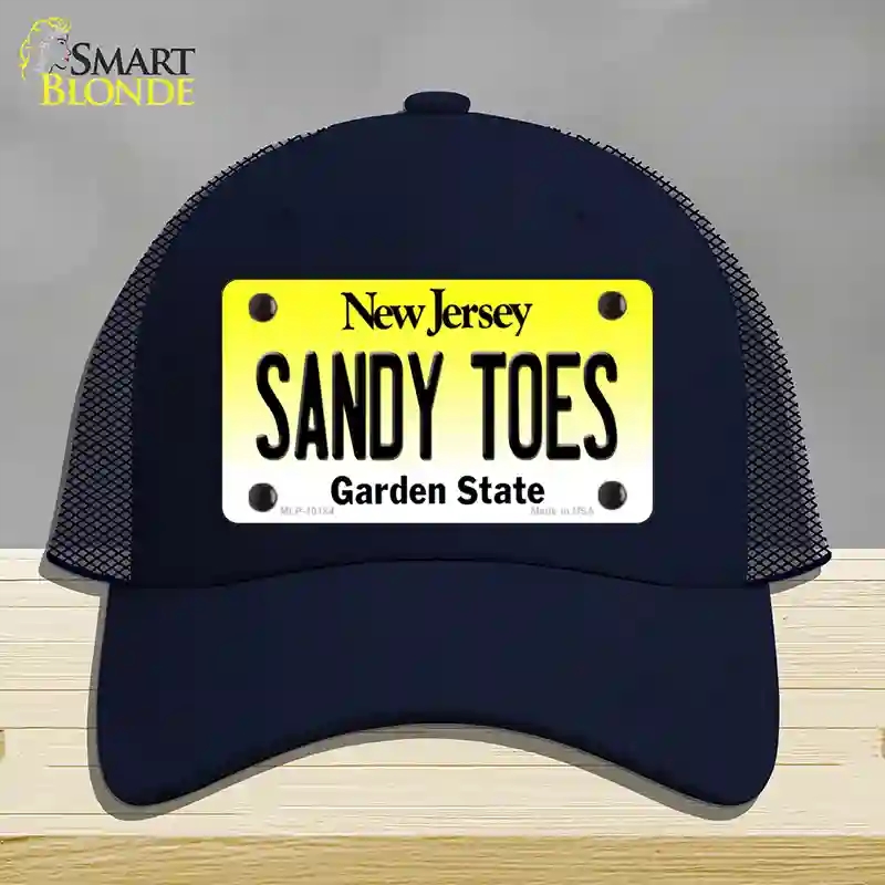 HAT16-MLP-10184 Sandy Toes   Jersey Novelty License Plate Hat, Mesh - Navy