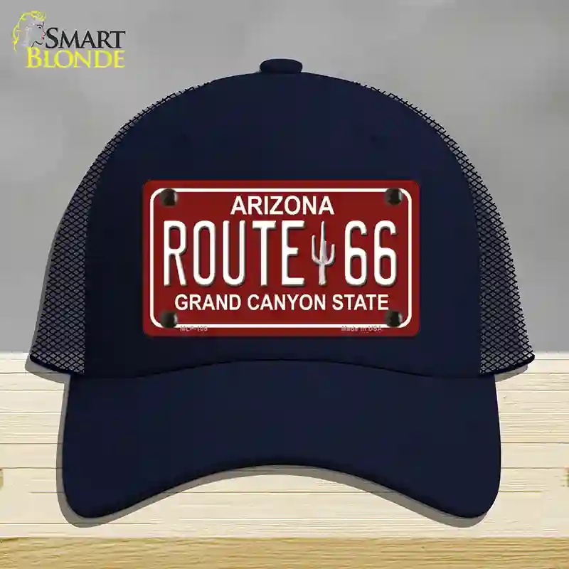 HAT16-MLP-105 Route 66 Arizona Red Novelty License Plate Hat, Mesh - Navy