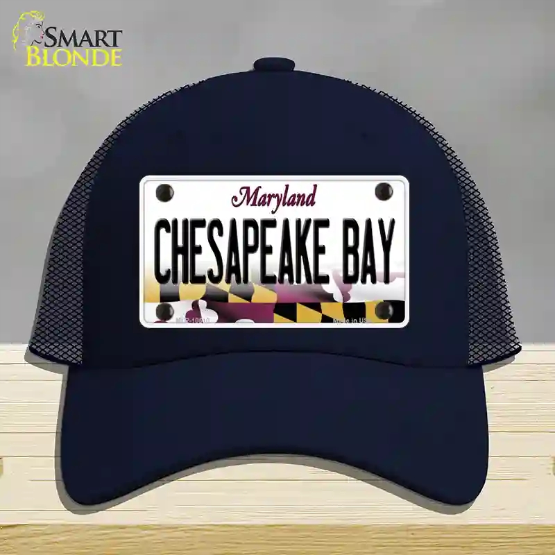 HAT16-MLP-10510 Chesapeake Bay Maryland Novelty License Plate Hat, Mesh - Navy