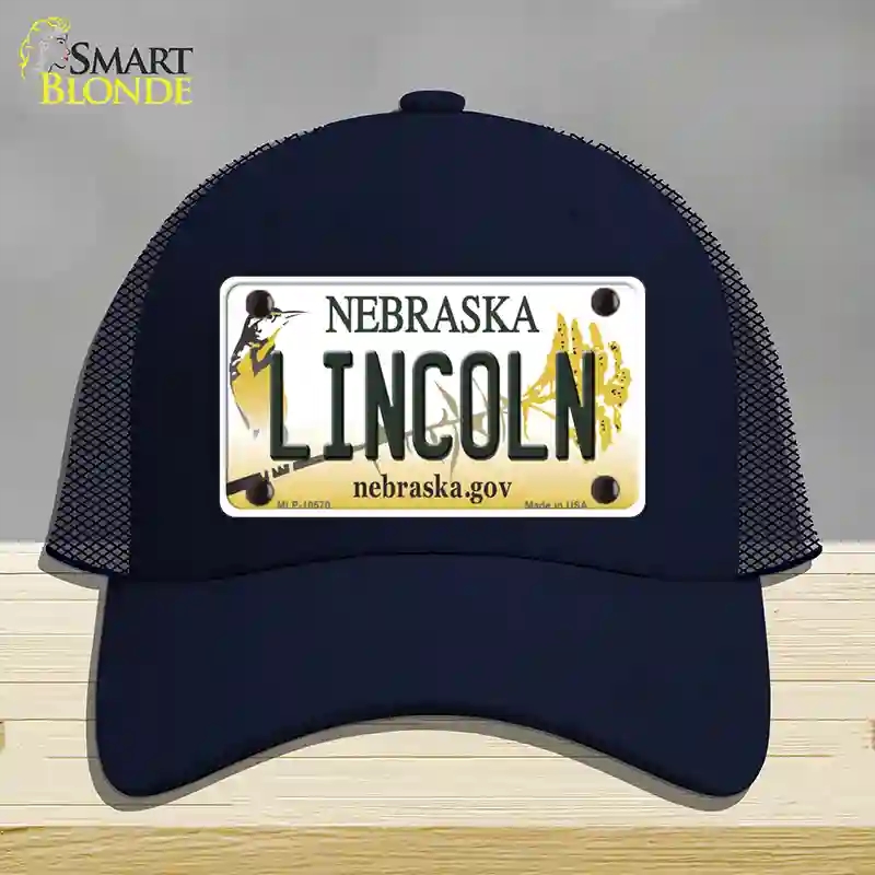 HAT16-MLP-10570 Lincoln Nebraska Novelty License Plate Hat, Mesh - Navy