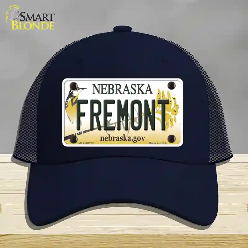 HAT16-MLP-10573 Fremont Nebraska Novelty License Plate Hat, Mesh - Navy